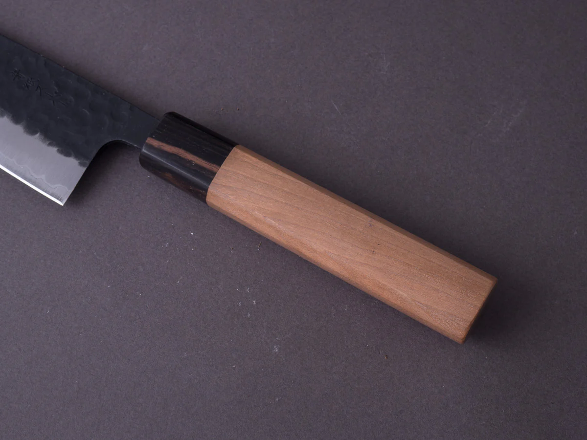 Hitohira - Futana - Super Blue - Kurouchi Nashiji - 170mm Santoku - Cherry Wood Handle - Image 8