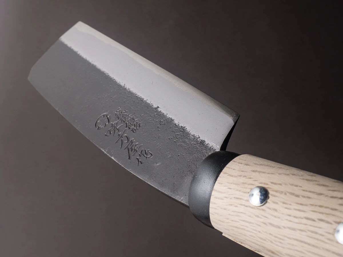 Ajikataya - Jigata Hatchet - Kurouchi - 165mm - Oak Wood Handle - Double Bevel - Image 11
