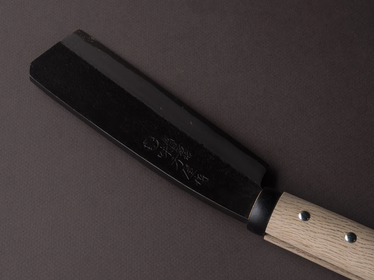Ajikataya - Jigata Hatchet - Kurouchi - 165mm - Oak Wood Handle - Double Bevel - Image 3