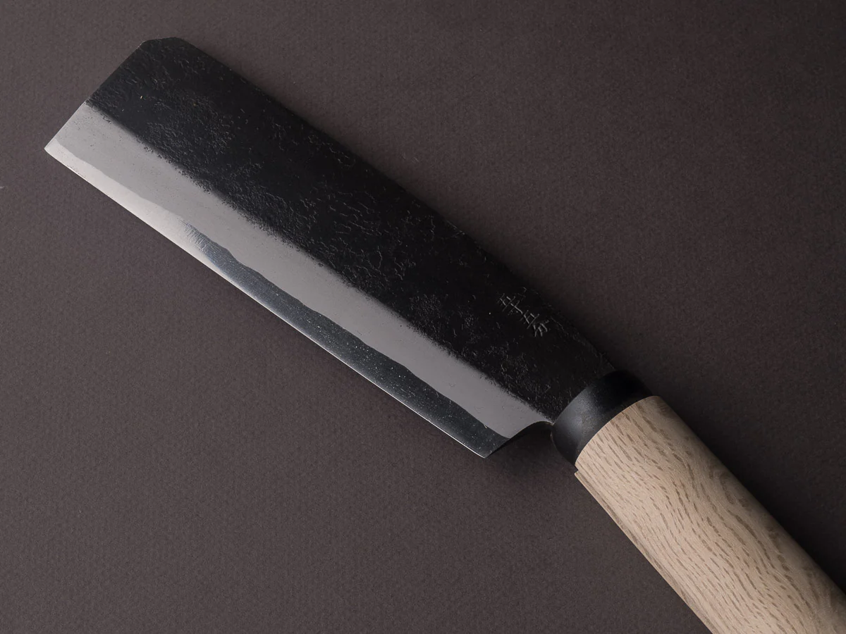 Ajikataya - Jigata Hatchet - Kurouchi - 165mm - Oak Wood Handle - Double Bevel - Image 4