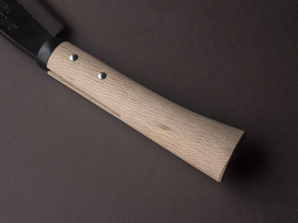 Ajikataya - Jigata Hatchet - Kurouchi - 165mm - Oak Wood Handle - Double Bevel - Image 5
