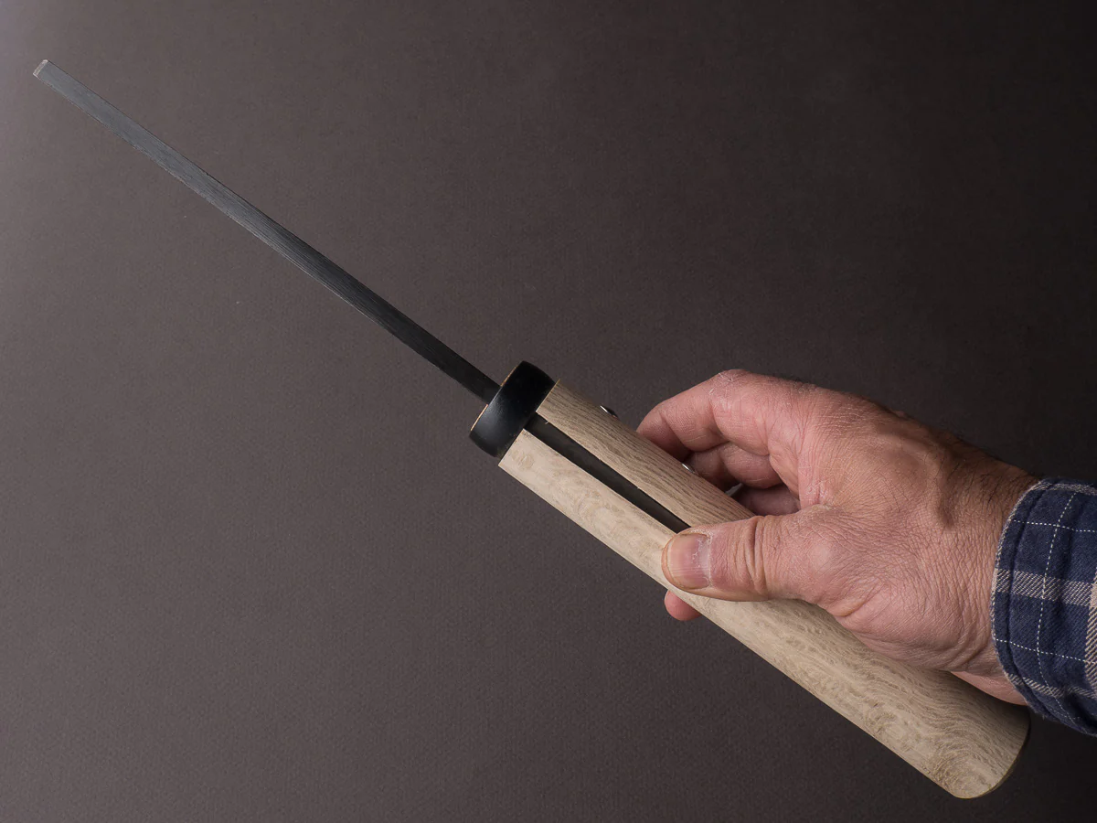 Ajikataya - Jigata Hatchet - Kurouchi - 165mm - Oak Wood Handle - Double Bevel - Image 8