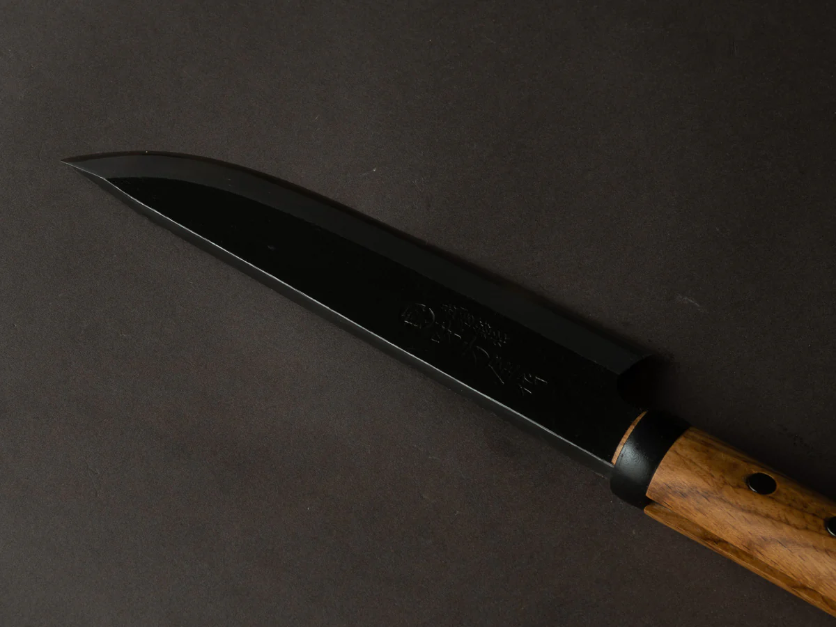 Ajikataya - Kengata Single Bevel Hatchet - White #2 - Kurouchi - 180mm - Oak Handle - Image 5