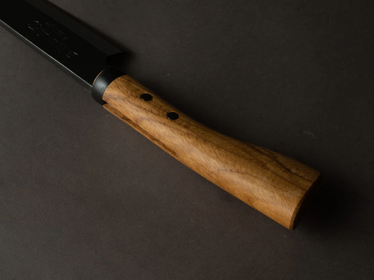 Ajikataya - Kengata Single Bevel Hatchet - White #2 - Kurouchi - 180mm - Oak Handle - Image 7