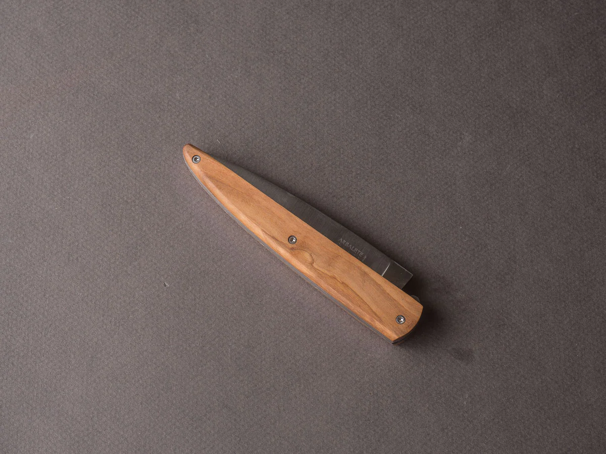 Arbalète - Lisse - 95mm Folding Knife - Spring System - Olive Handle - Image 2