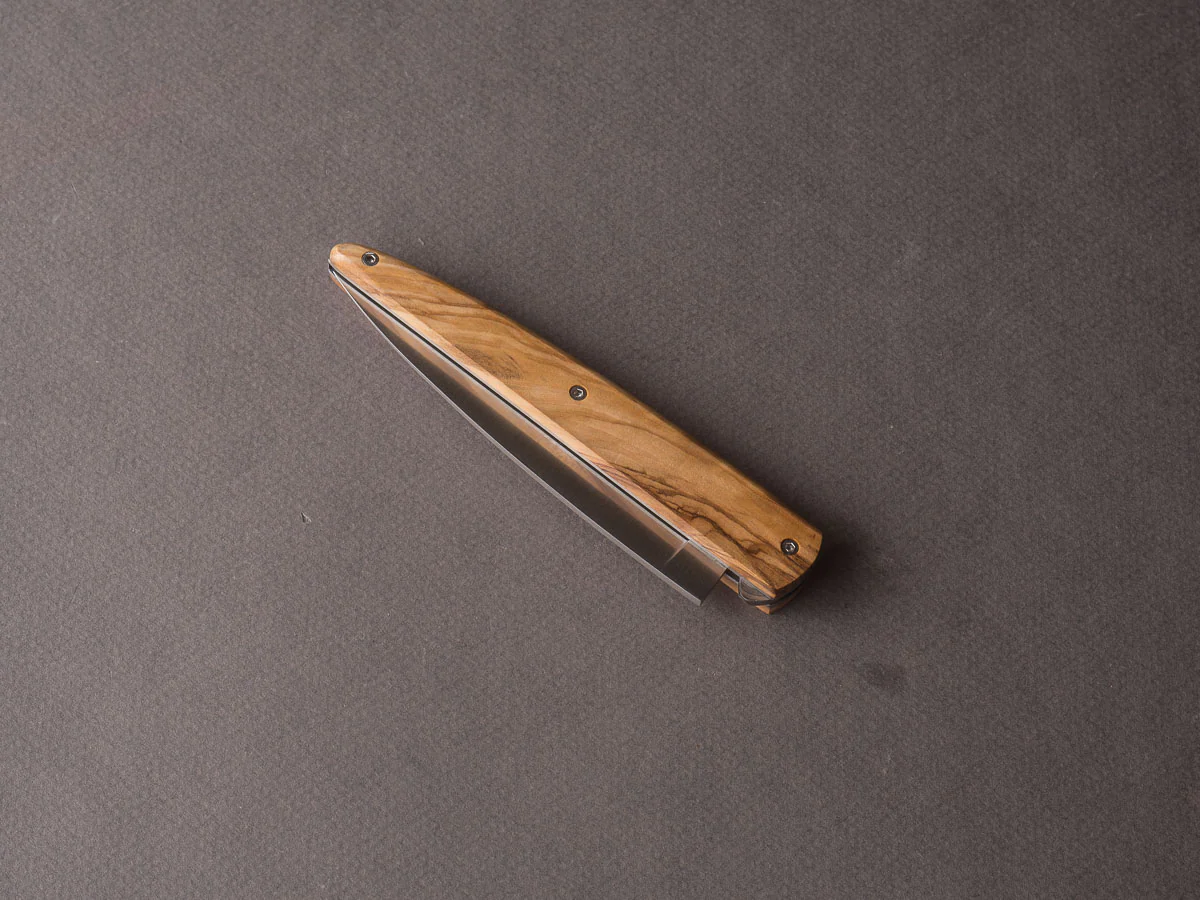 Arbalète - Lisse - 95mm Folding Knife - Spring System - Olive Handle - Image 3