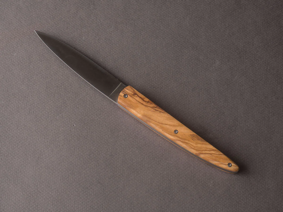 Arbalète - Lisse - 95mm Folding Knife - Spring System - Olive Handle - Image 4