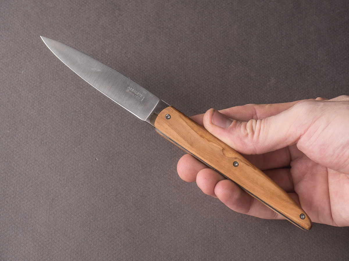 Arbalète - Lisse - 95mm Folding Knife - Spring System - Olive Handle - Image 7
