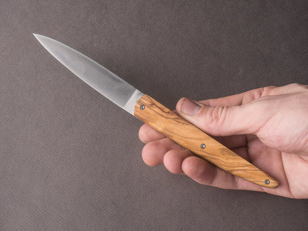 Arbalète - Lisse - 95mm Folding Knife - Spring System - Olive Handle - Image 8
