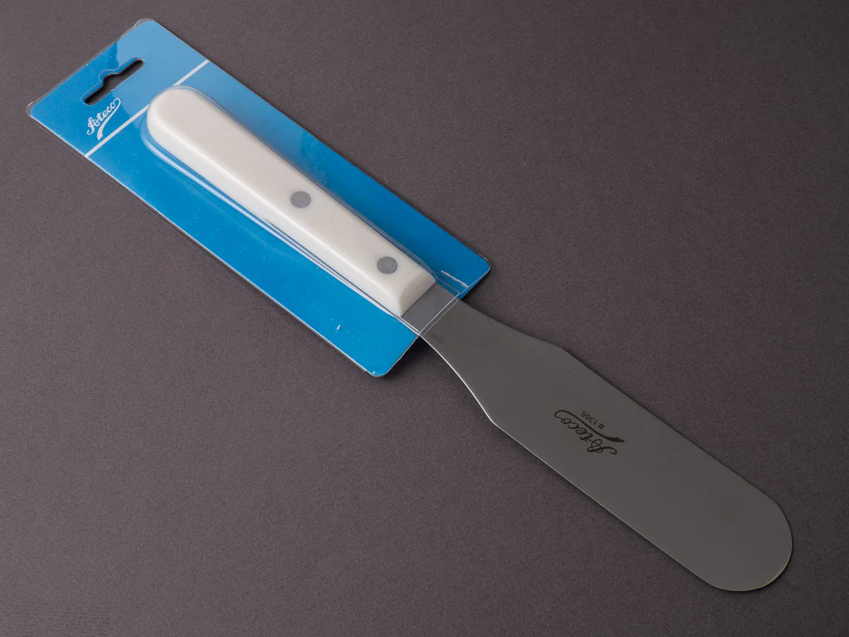 Ateco - Pastry Spatula - Straight 6" - Rounded Tip - White Handle - Image 2