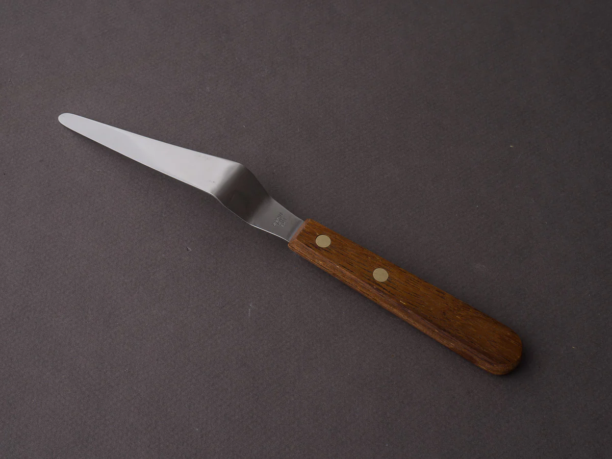 Ateco - Pastry Spatula - Tapered 5" - Rounded Tip - Wood Handle - Image 2