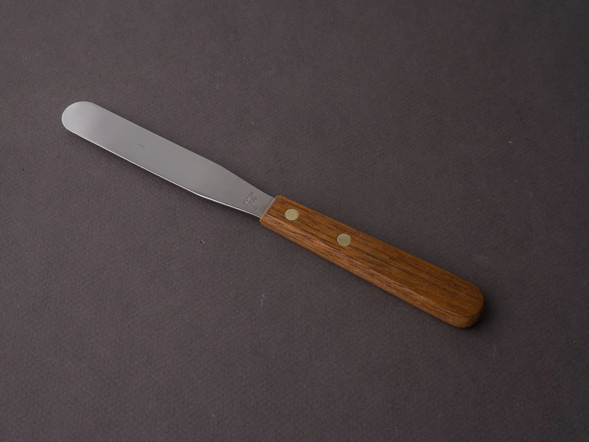Ateco - Pastry Spatula - Thin 4" - Rounded Tip - Wood Handle - Image 2