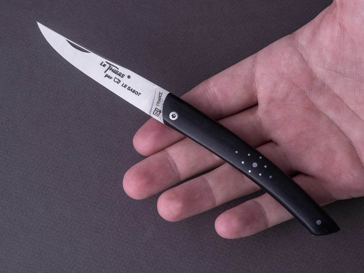 Le Sabot - Folding Knife - Le Thiers - Slip Joint - 12C27 - 75mm - Ebony - Image 5