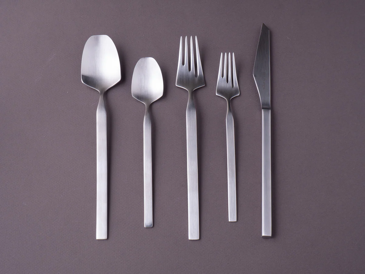 Belo Inox - Flatware - Vertice Place Setting - 5 Piece Set  - Brushed Steel