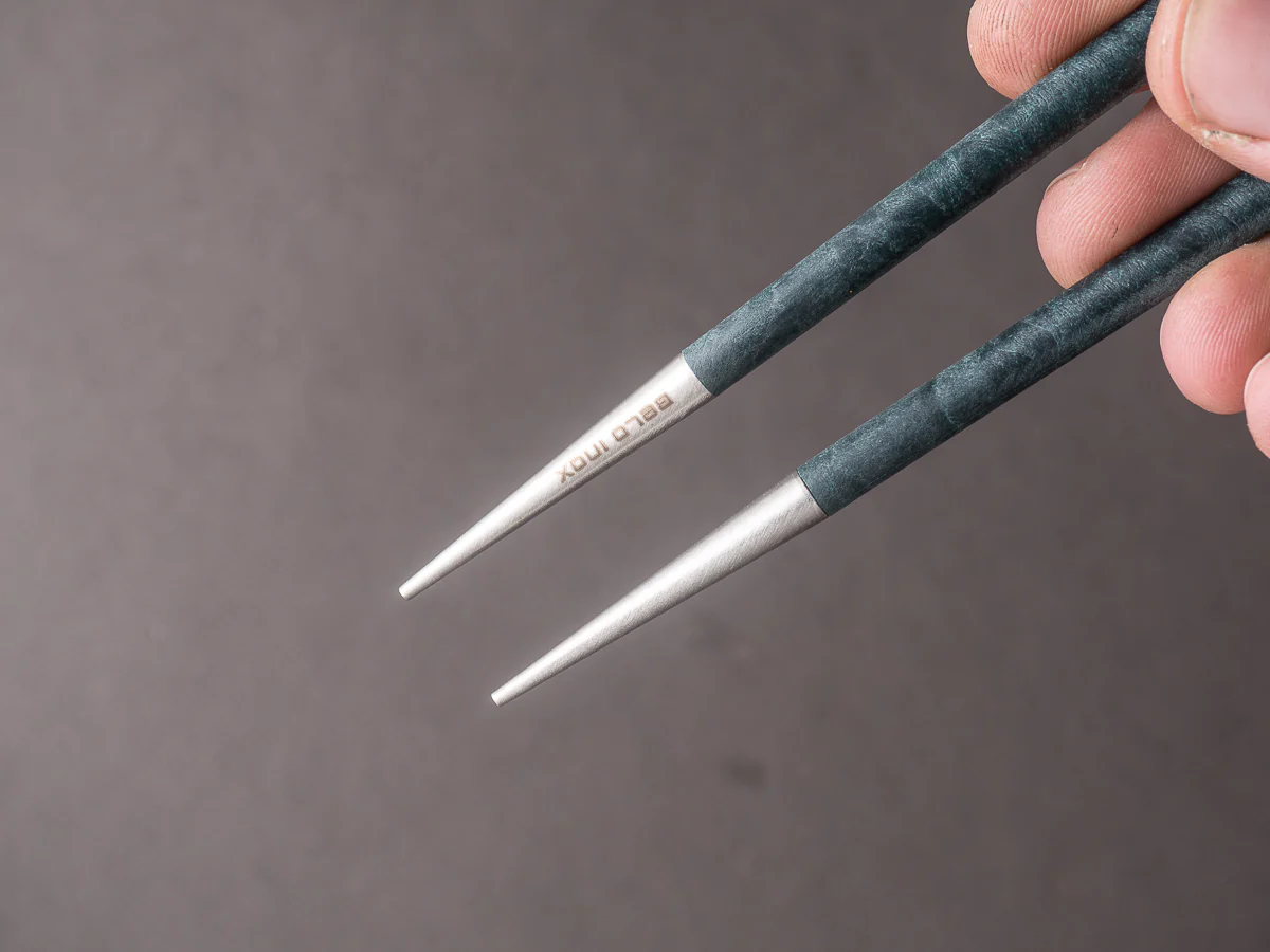 BELO INOX - NEO - Chopsticks - Brushed Steel - Green - Image 3