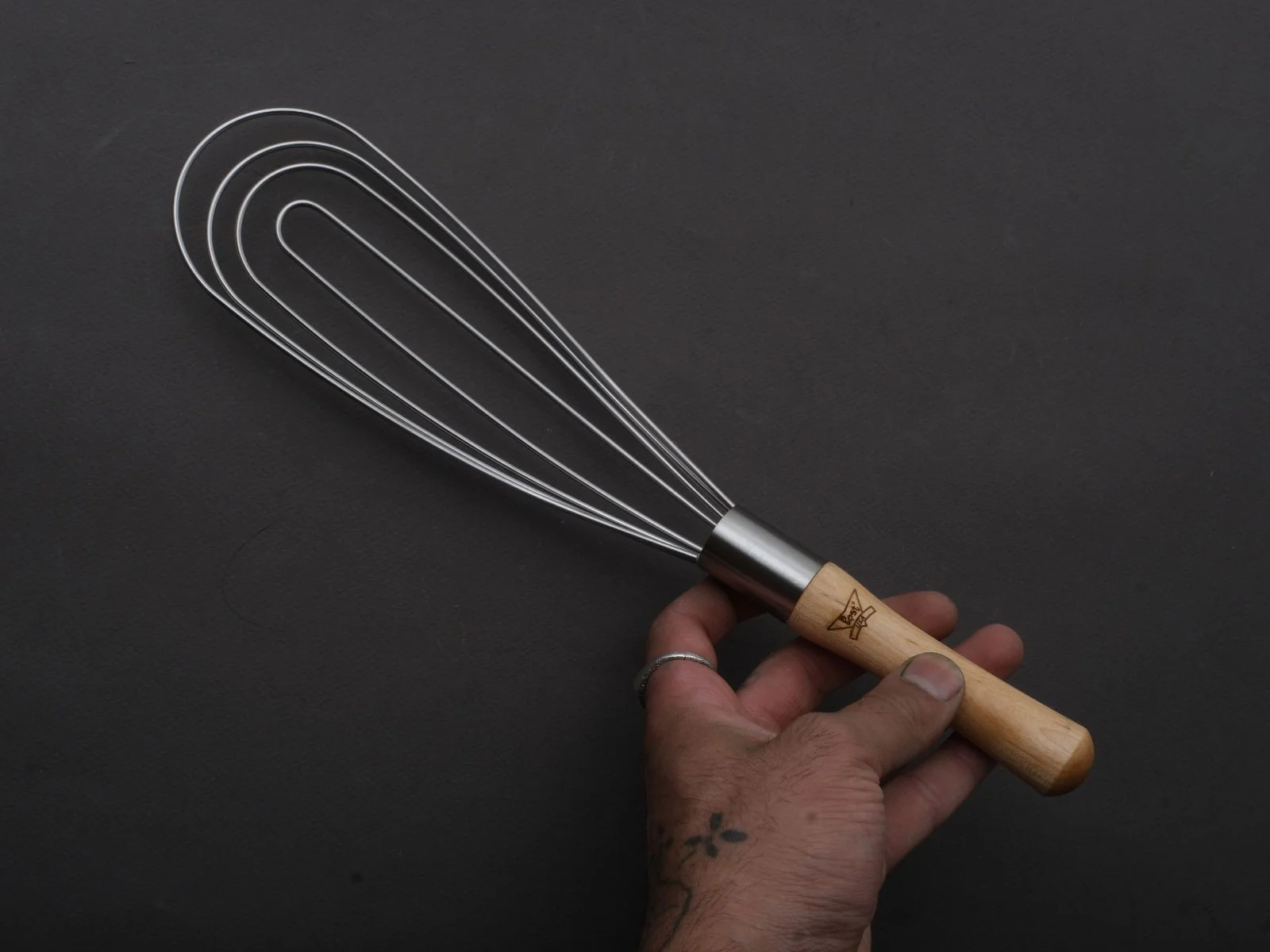 Best Manufacturers - Flat Whisk - 12" - Wood Handle - Image 2