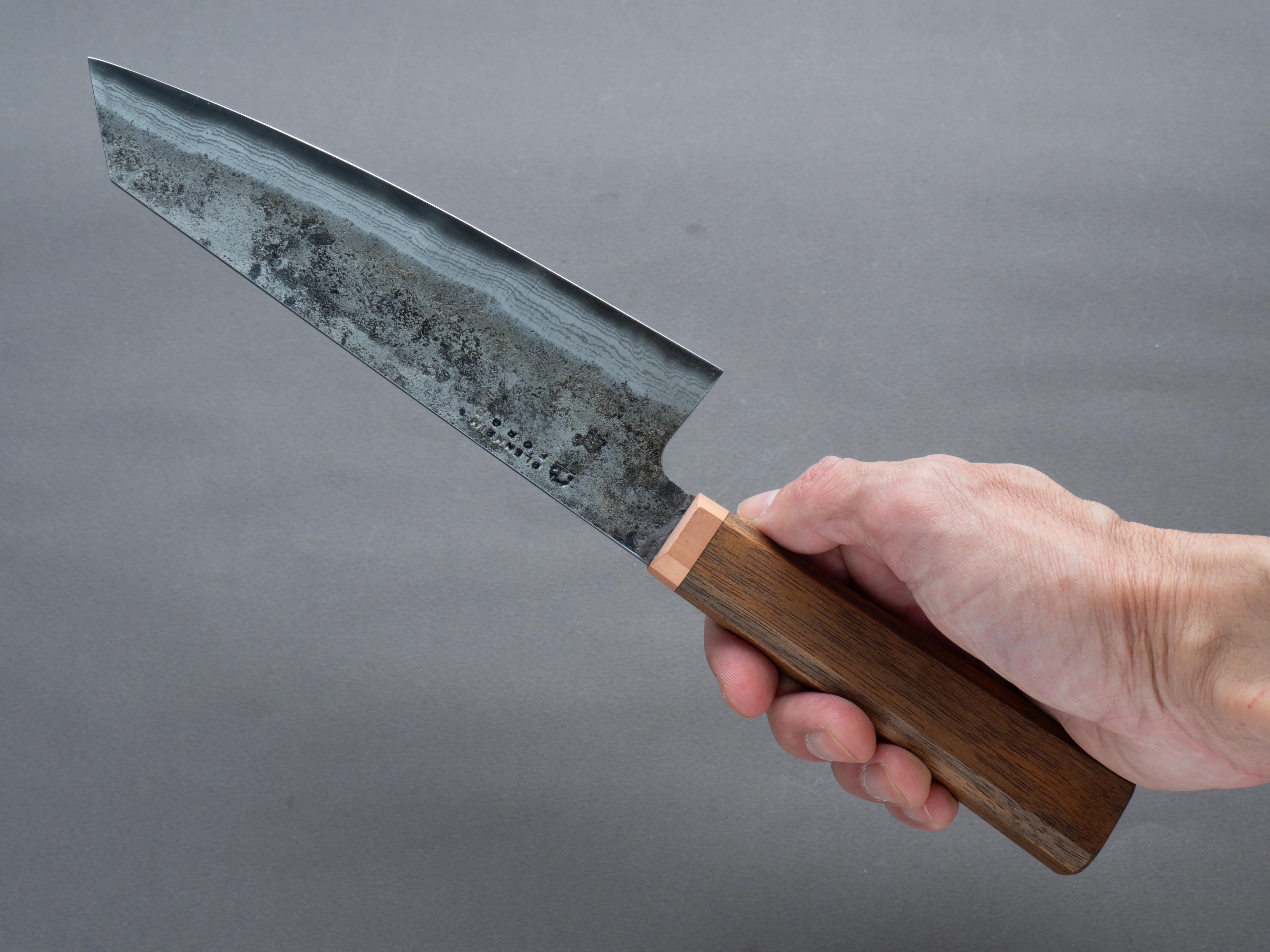 Blenheim Forge - Classic Range - Blue Super - 175mm Bunka - English Walnut Handle - Image 7