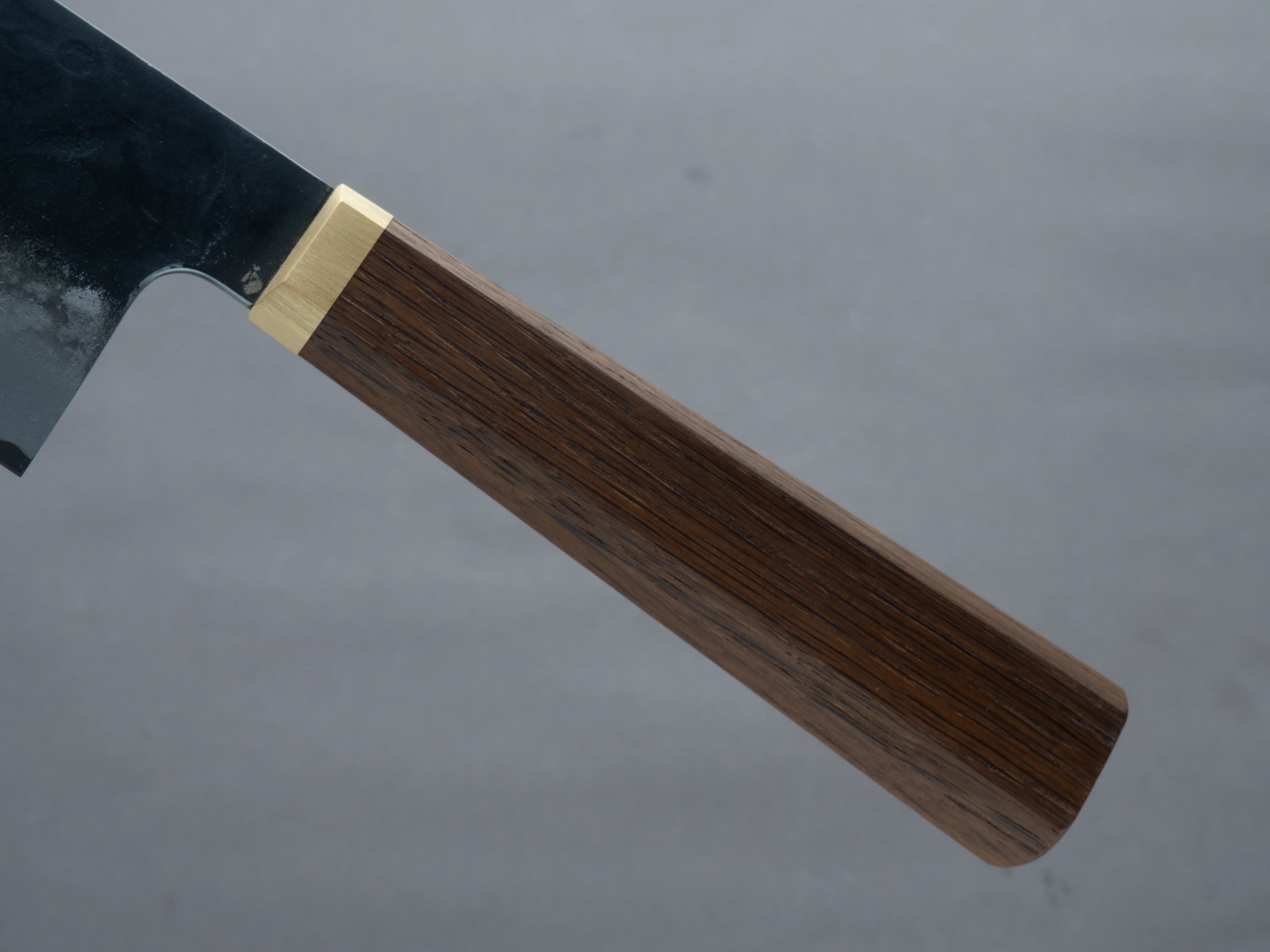 Blenheim Forge - Stainless Clad Blue Super - 165mm Nakiri - Fumed-Oak Handle - Image 5