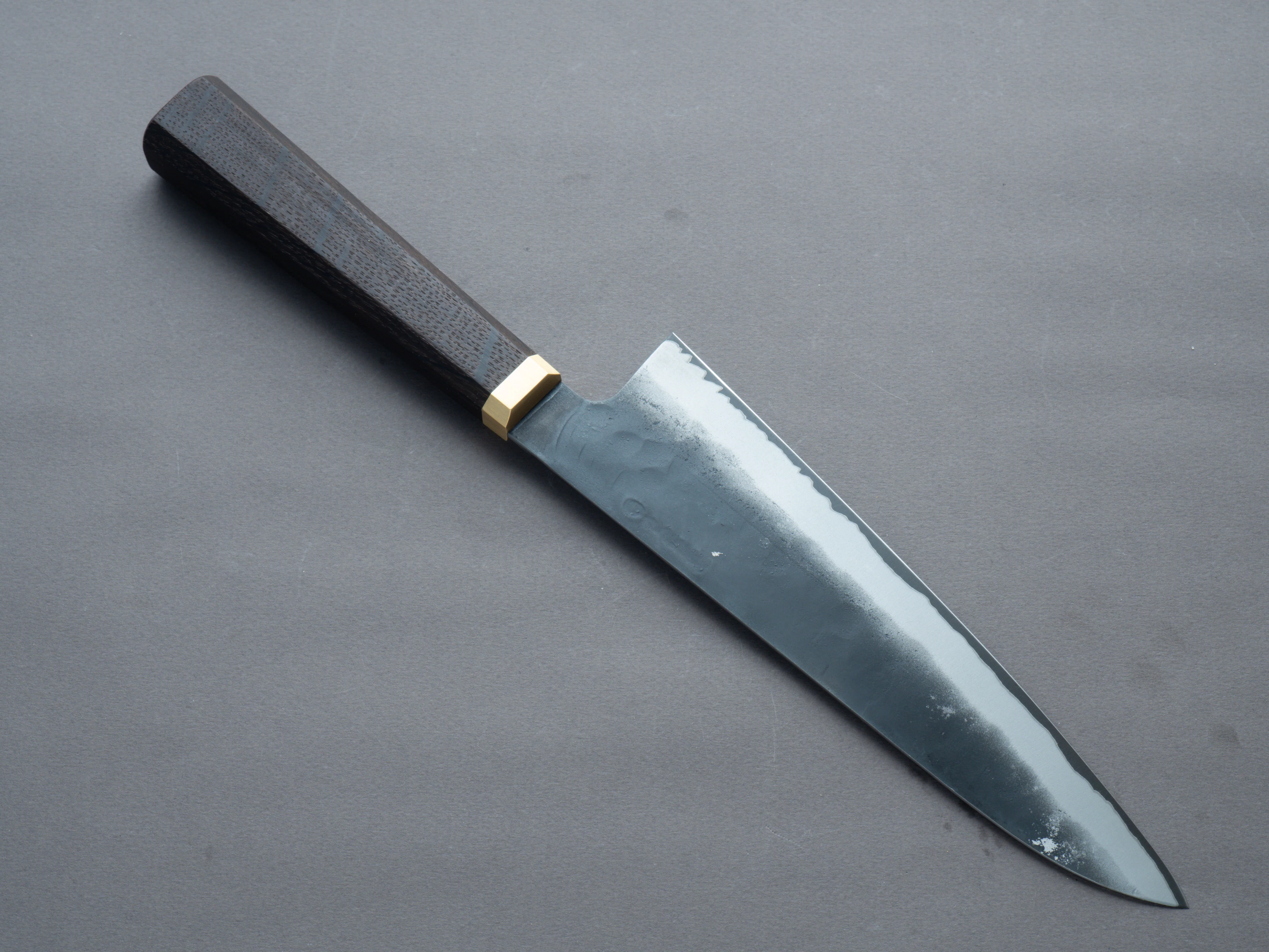 Blenheim Forge - Stainless Clad Blue Super - 205mm Gyuto - Fumed-Oak Handle - Image 2