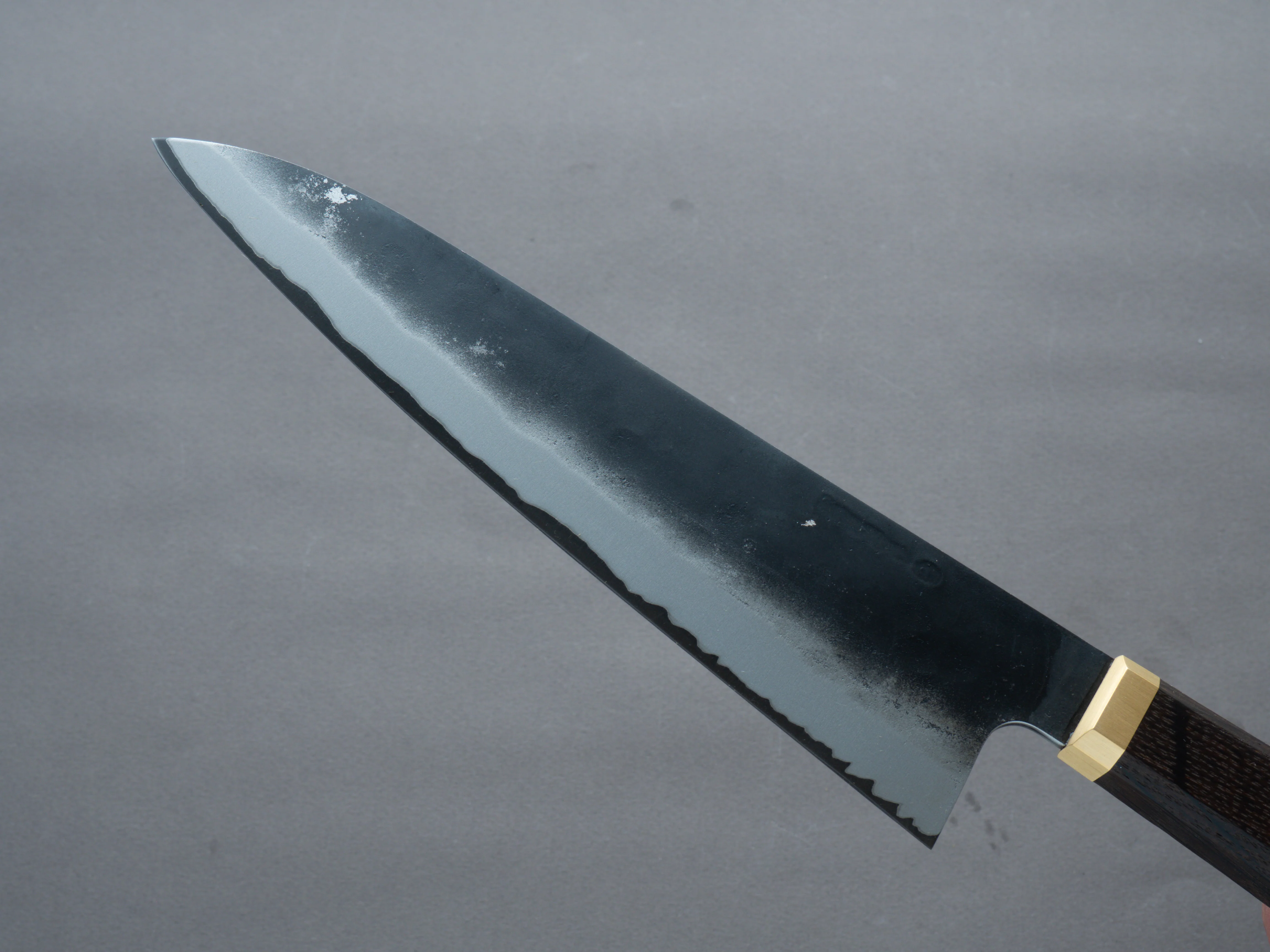Blenheim Forge - Stainless Clad Blue Super - 205mm Gyuto - Fumed-Oak Handle - Image 3