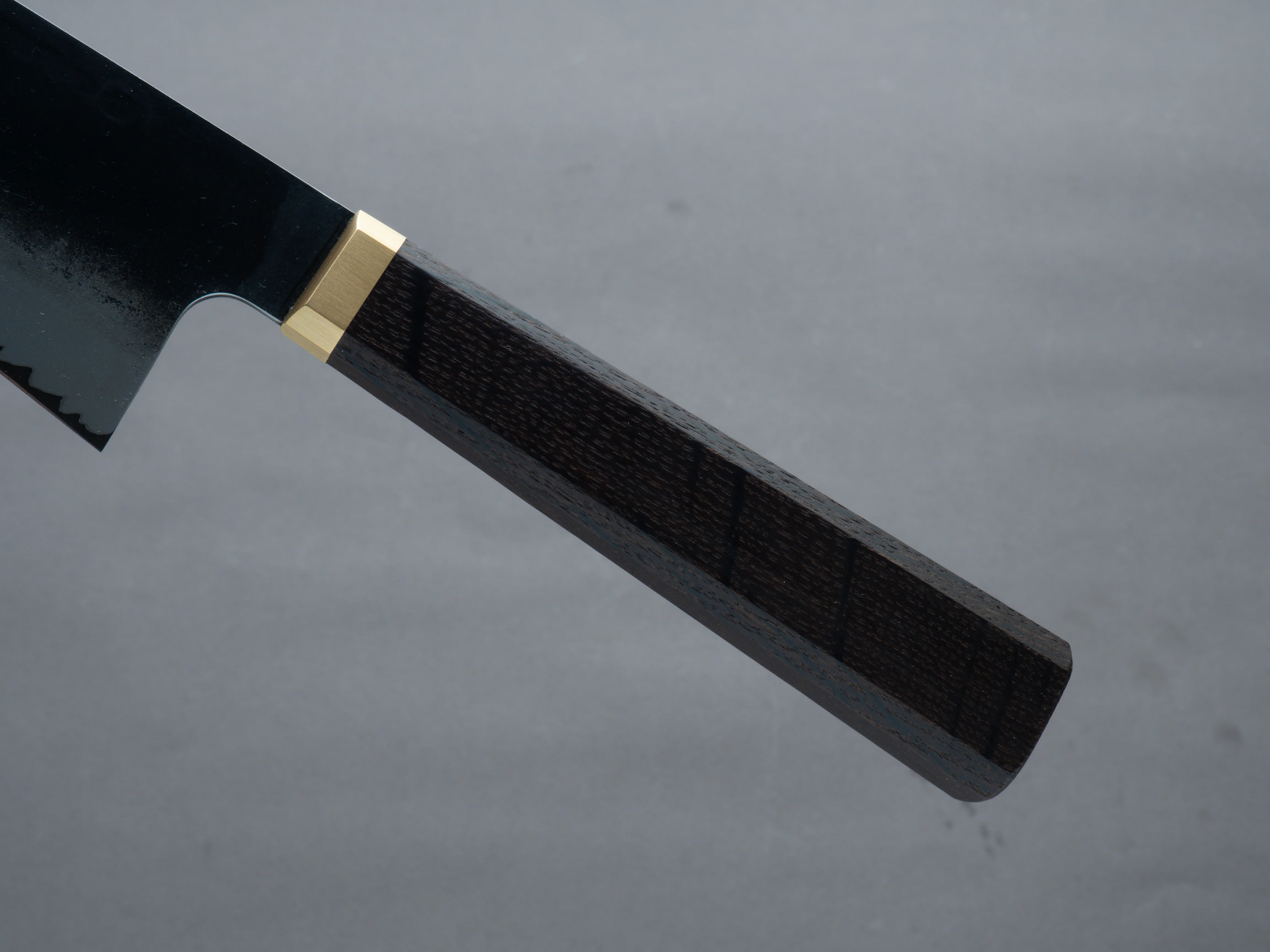 Blenheim Forge - Stainless Clad Blue Super - 205mm Gyuto - Fumed-Oak Handle - Image 5