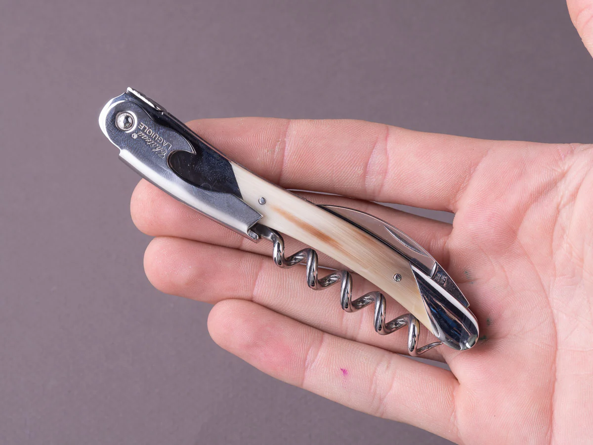 Chateau Laguiole - Grand Cru - Sommelier / Wine Key - Brushed Stainless - Blonde Horn - Image 5