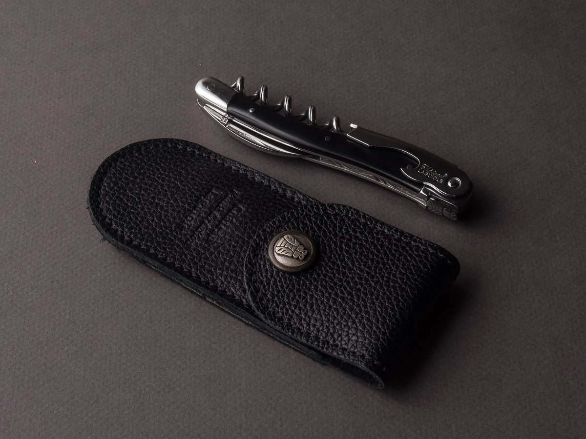 Chateau Laguiole - Sommelier / Wine Key - Brushed Stainless - Black Horn - Image 3