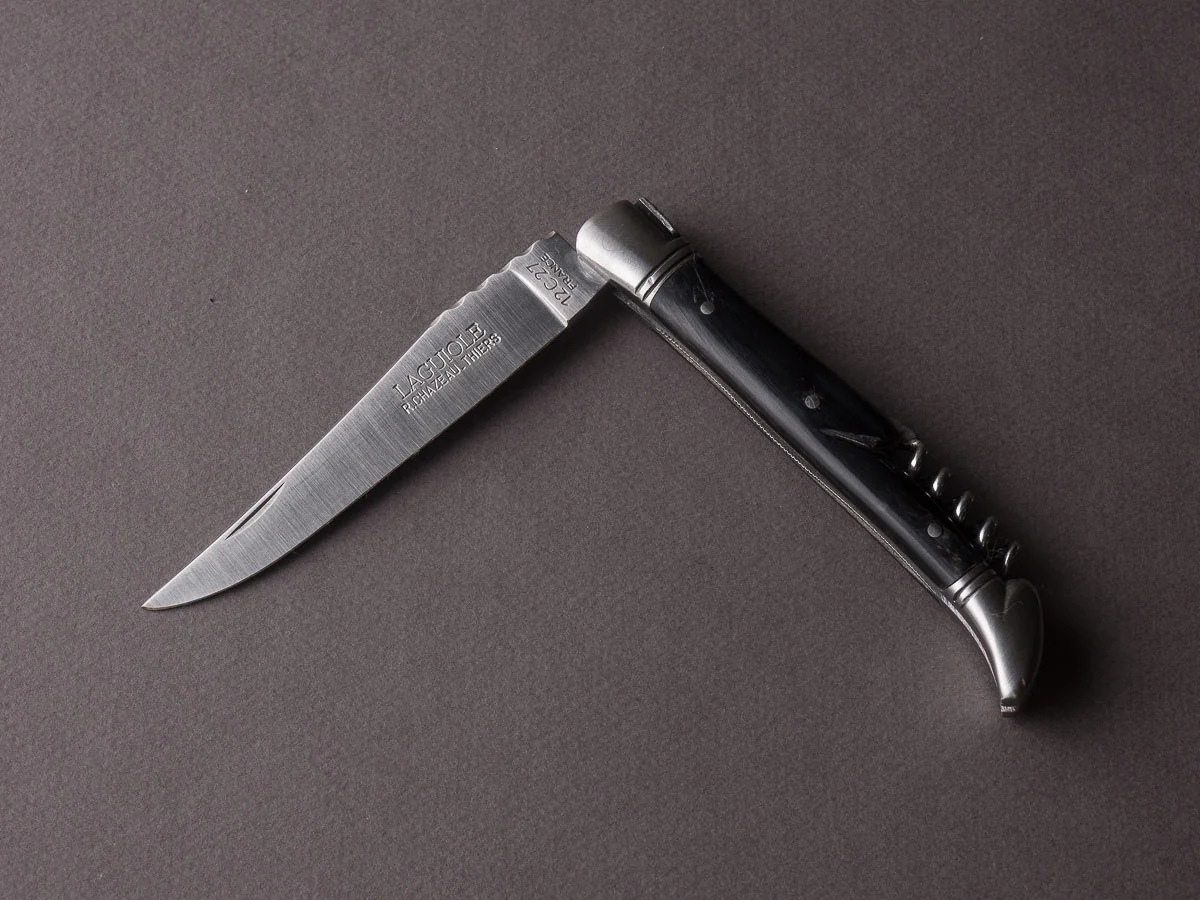 Chazeau Honoré - Folding Knife - Stainless - Laguiole 2 Piece - Black Horn