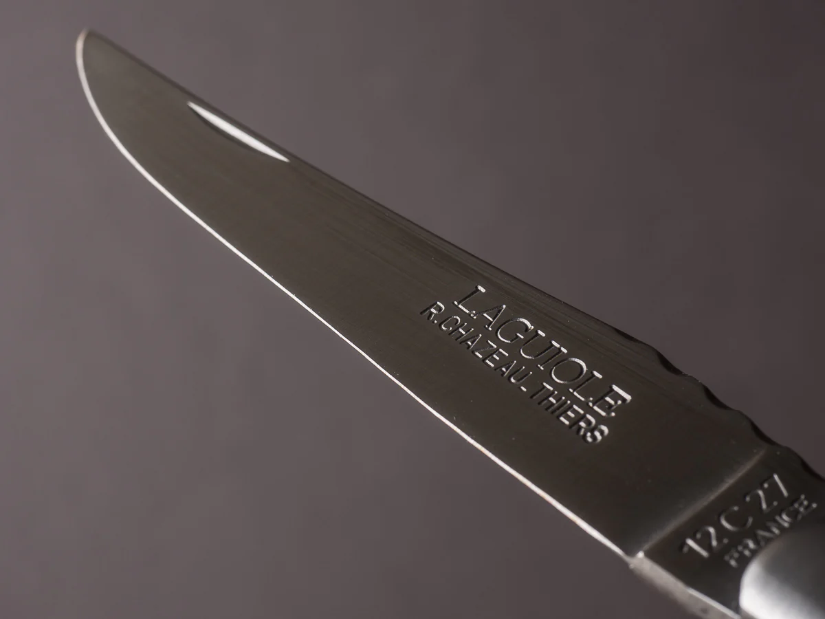 Chazeau Honoré - Folding Knife - Stainless - Laguiole 2 Piece - Black Horn - Image 10