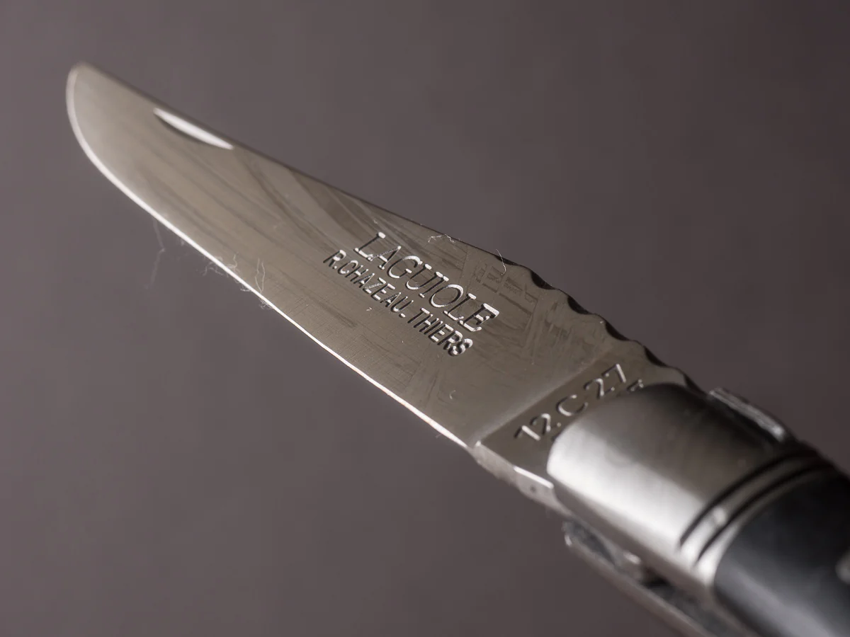 Chazeau Honoré - Folding Knife - Stainless - Laguiole 2 Piece - Black Horn - Image 9