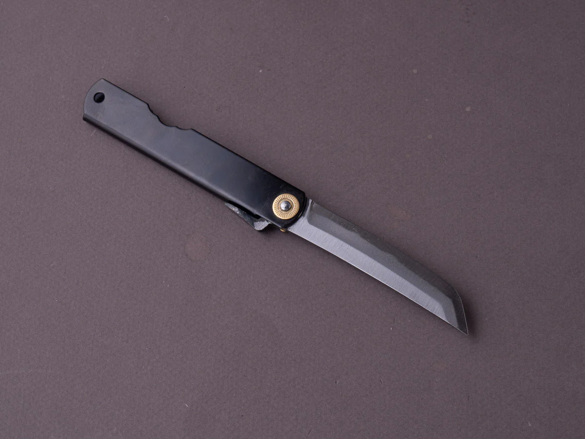 Higonokami - Folding/Pocket Knife - White #2 - 75mm - Sakimaru Higonokami - Black Brass Handle - Image 4