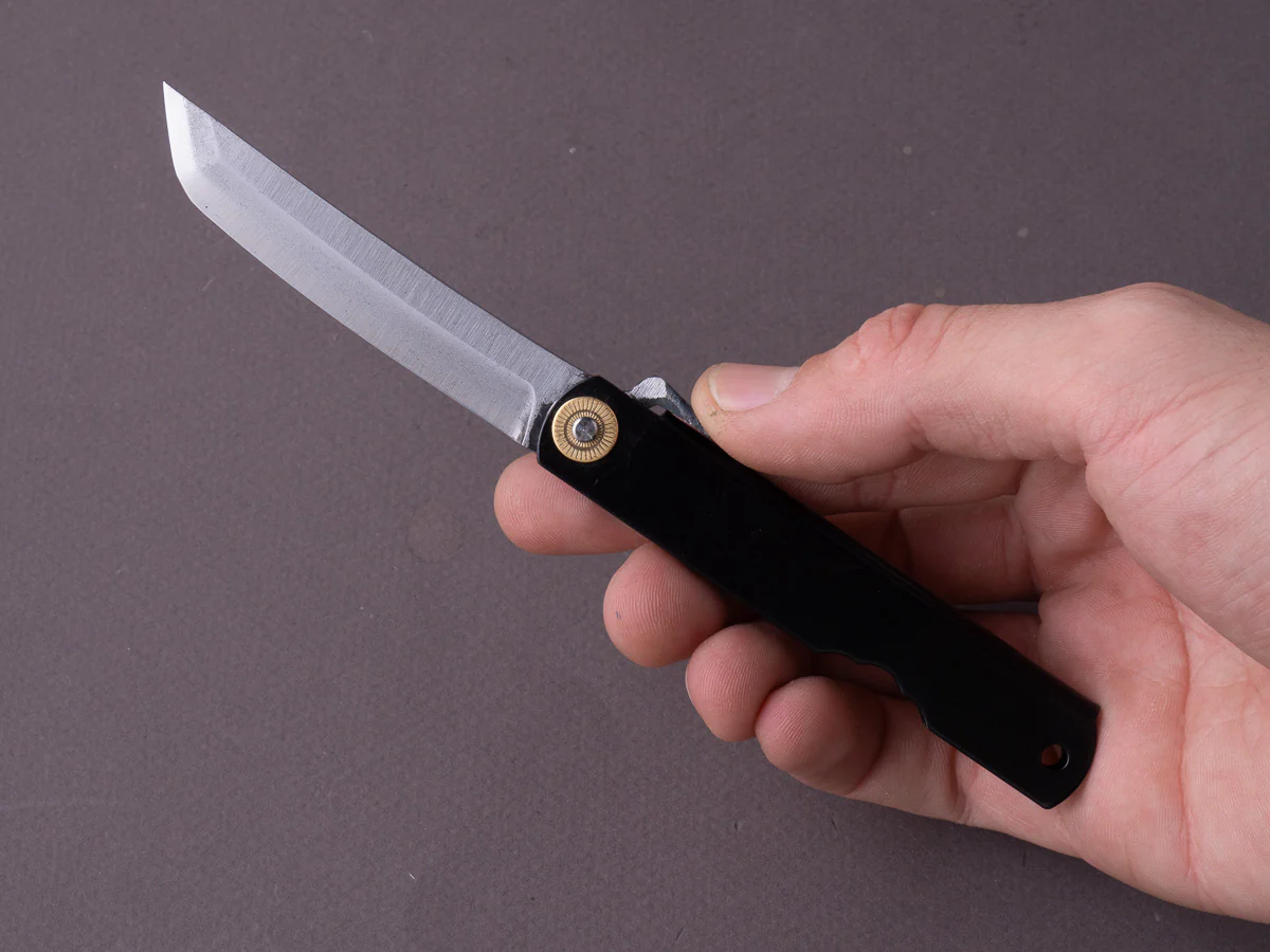 Higonokami - Folding/Pocket Knife - White #2 - 75mm - Sakimaru Higonokami - Black Brass Handle - Image 6