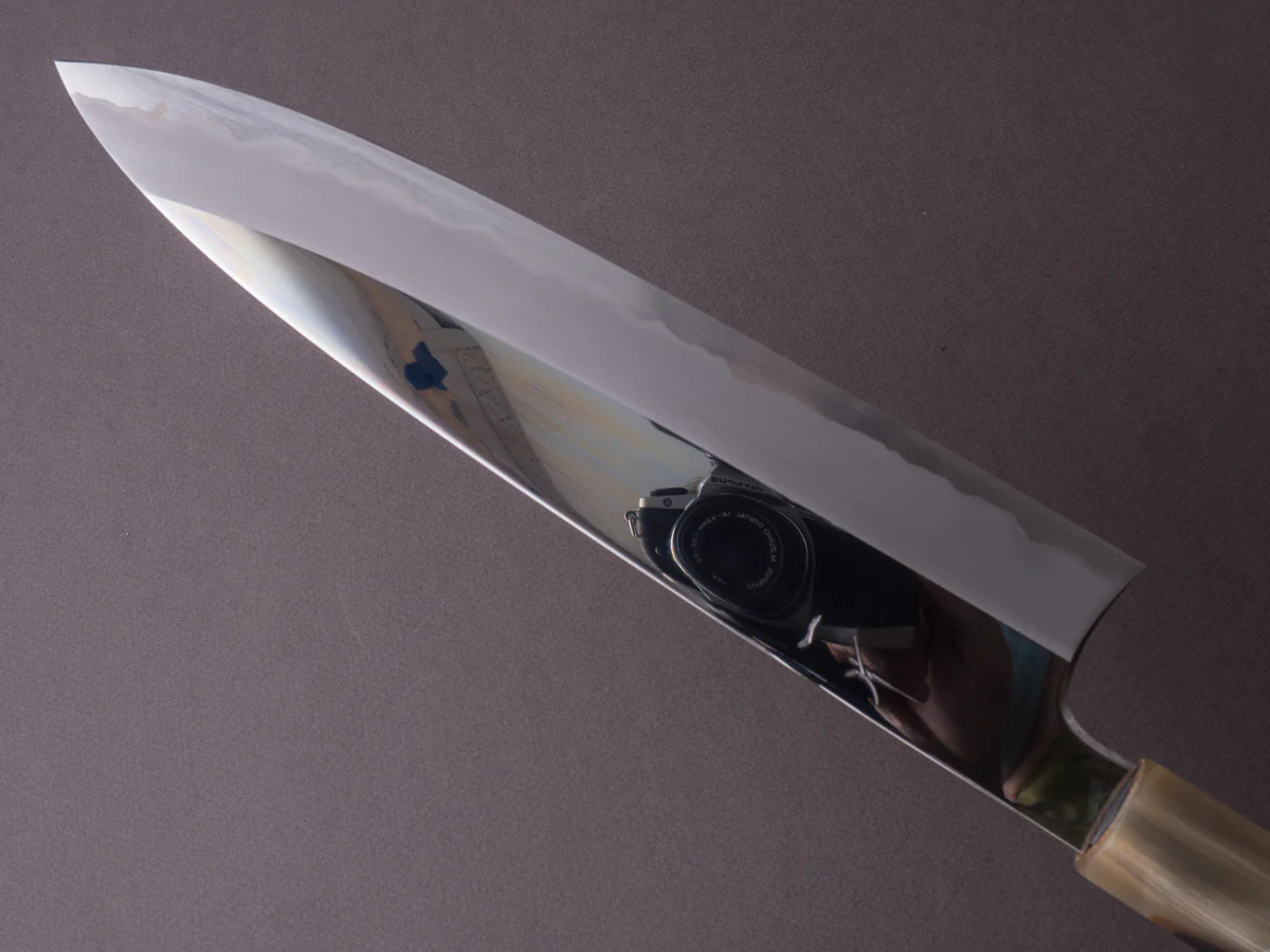 Hitohira - Togashi - White #1 - Stainless Clad - Mirror Polished - 240mm Gyuto - Taihei Rosewood Handle - Image 3