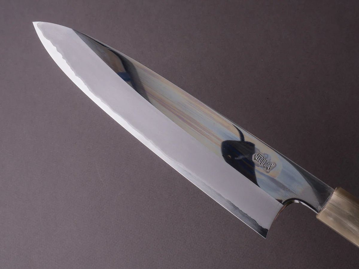 Hitohira - Togashi - White #1 - Stainless Clad - Mirror Polished - 240mm Gyuto - Taihei Rosewood Handle - Image 4
