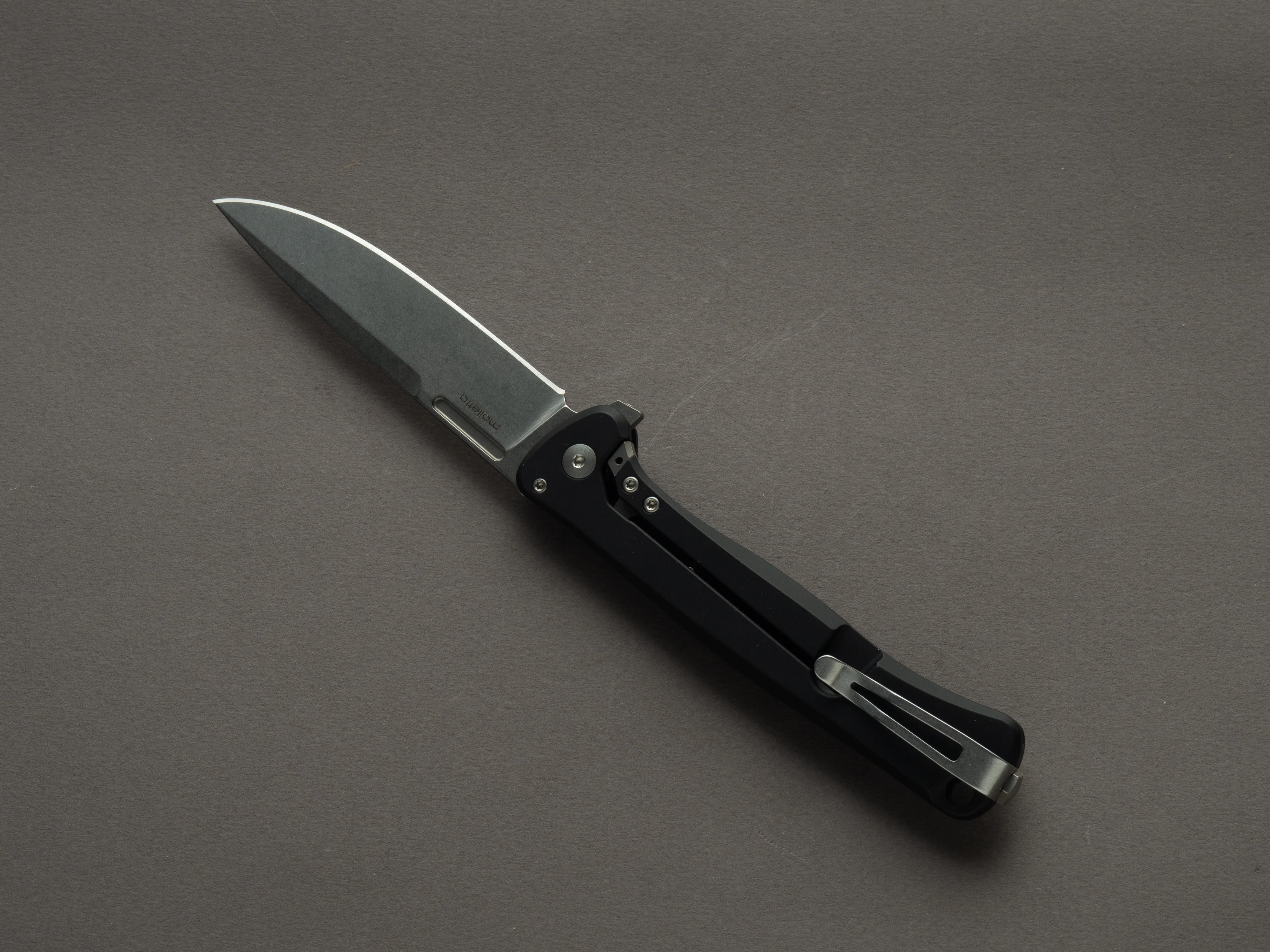 lionSTEEL - SOLID Folding Knife - Frame Lock - Skinny - MagnaCut - 85mm - Black Aluminum Handle - Image 2