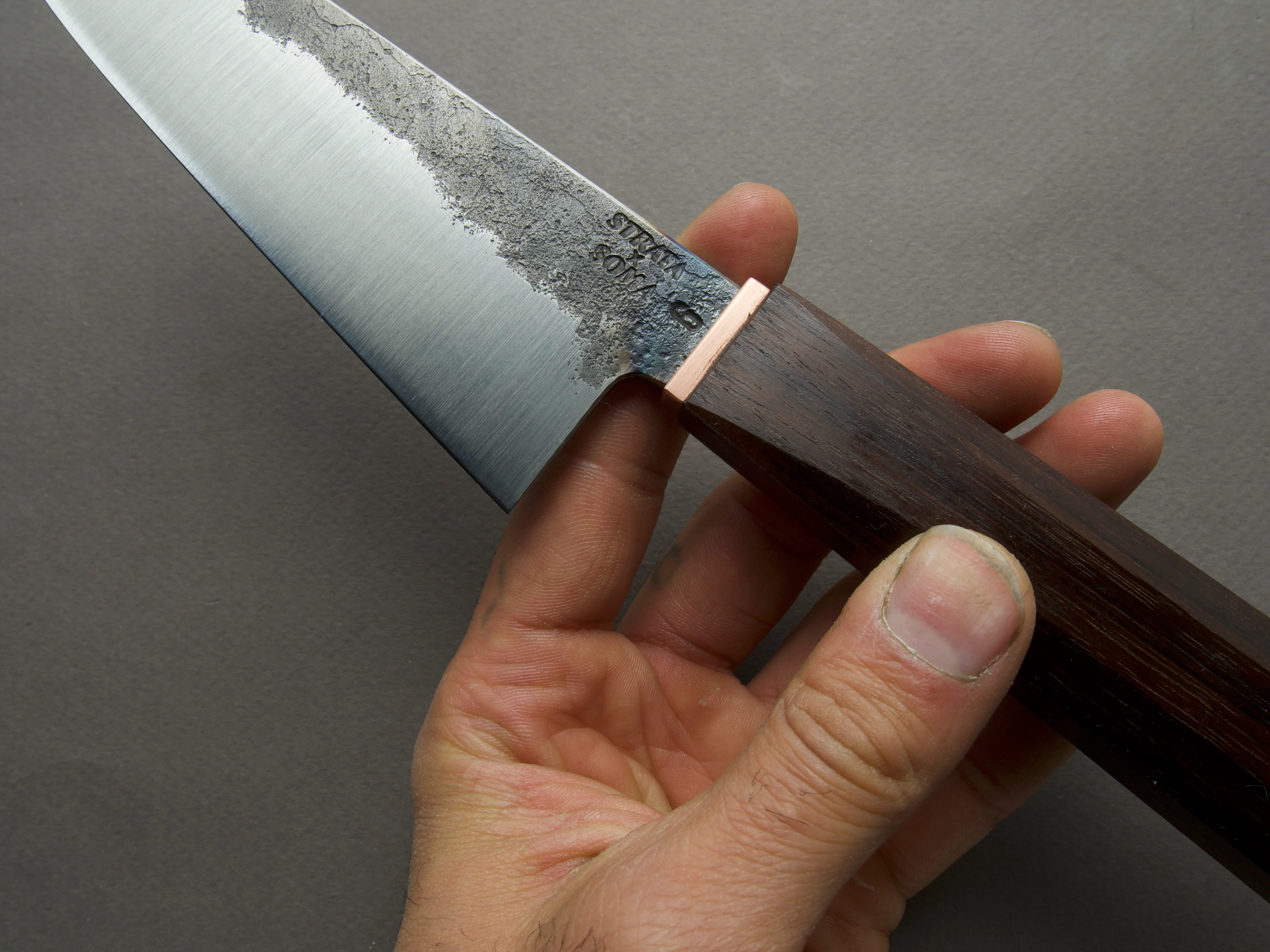 Soma - 80CRV2 Carbon - Kurouchi - Petty Santoku - Walnut Handle * Serialized * - Image 3