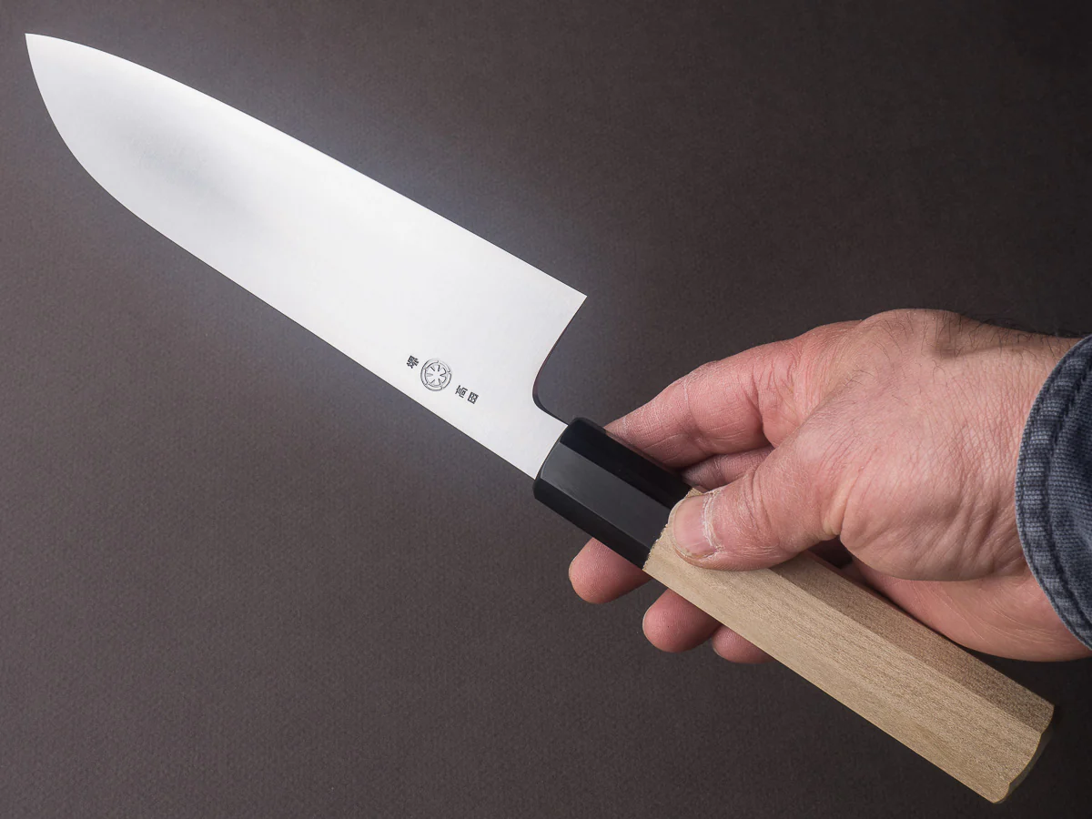 Takada no Hamono - White #2 - HH - 180mm Santoku - Ho Wood Handle - Image 6