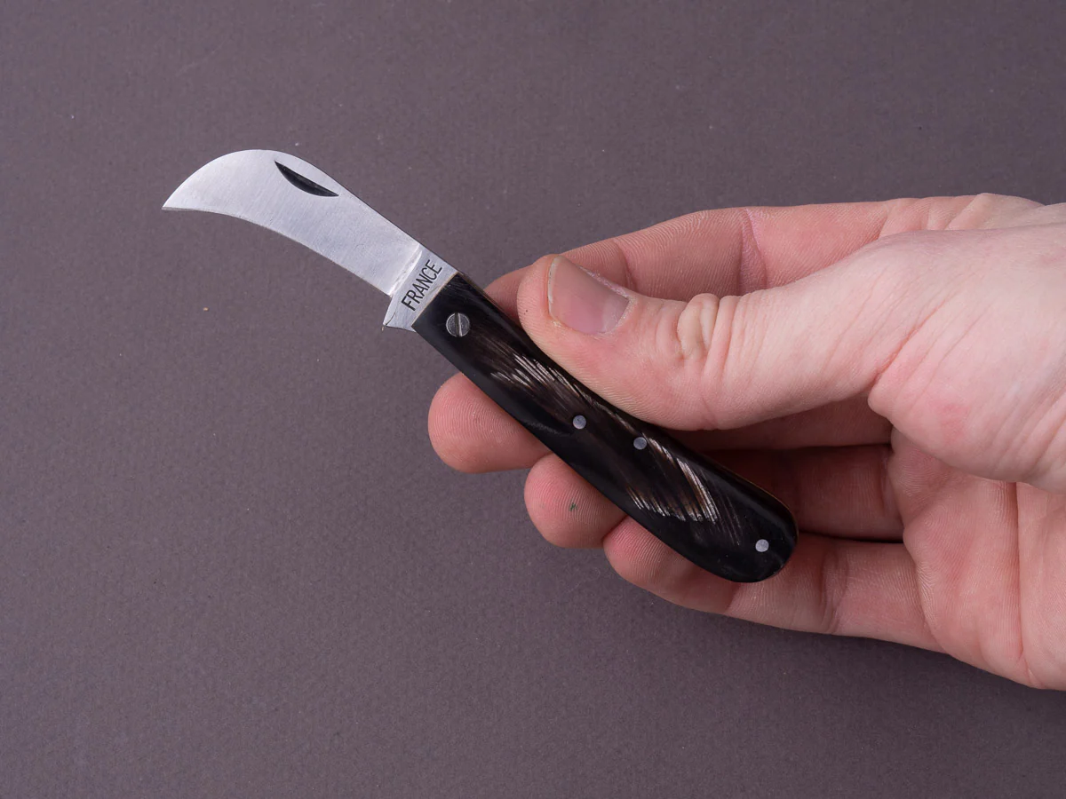 Coursolle - Mushroom Knife - Serpette - 75mm Buis - Black Horn - Image 3