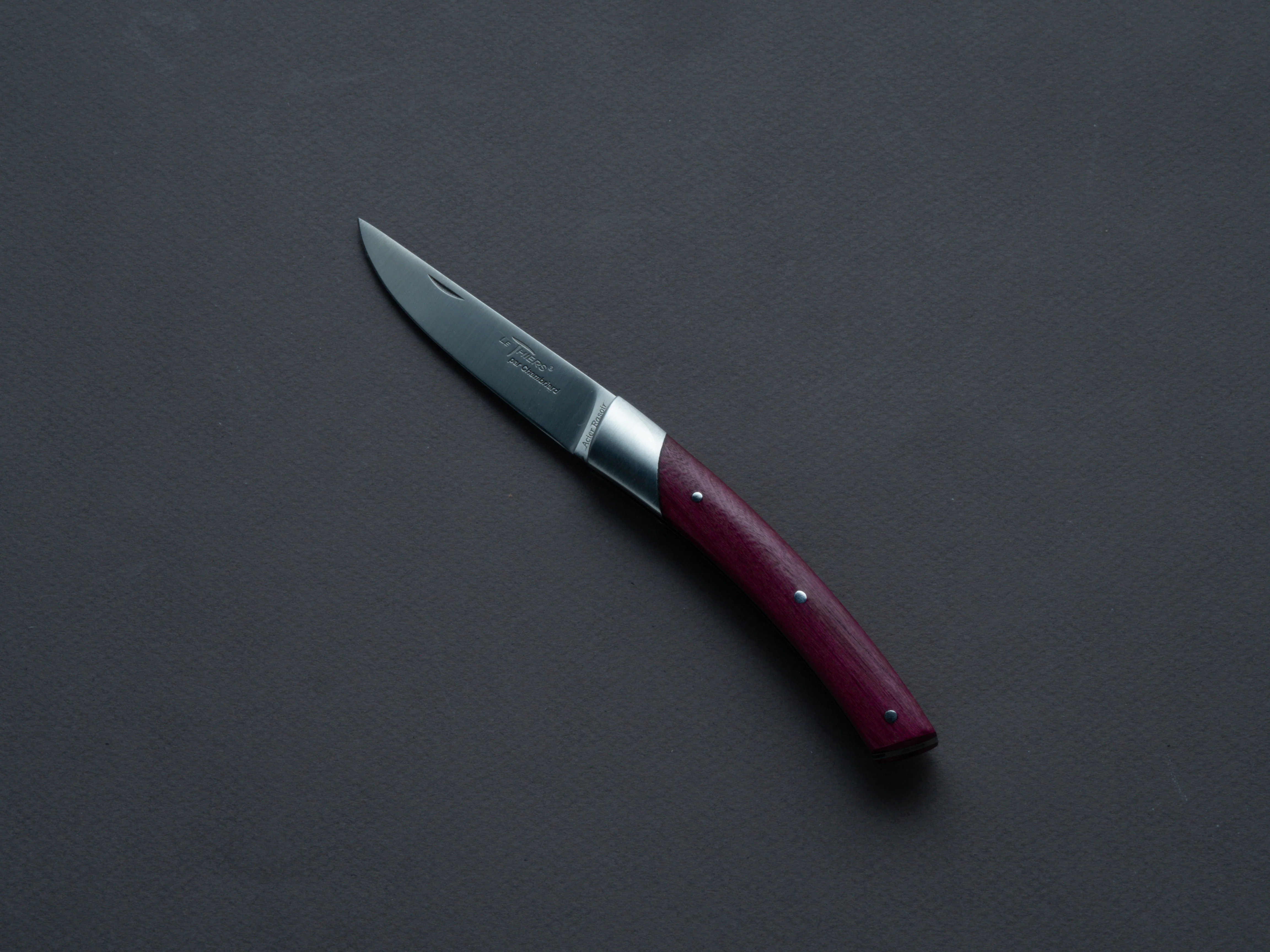 Coutellerie Chambriard - Folding Knife - Le Thiers "Compact" - Slip Joint - 70mm - Amaranth Handle - Image 2
