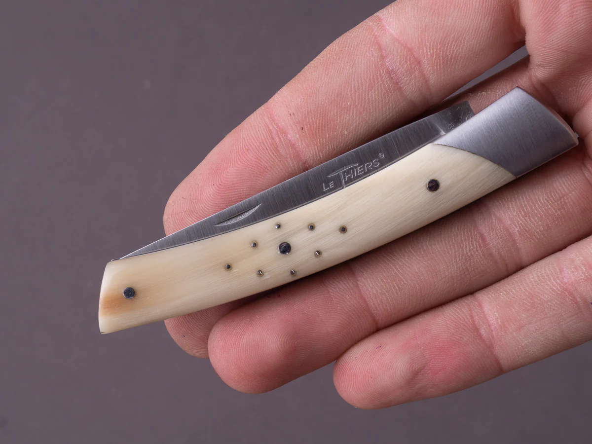 Coutellerie Chambriard - Folding Knife - Le Thiers "Compact" - Slip Joint - 70mm - Horn Handle w/ Pin Work - Image 2