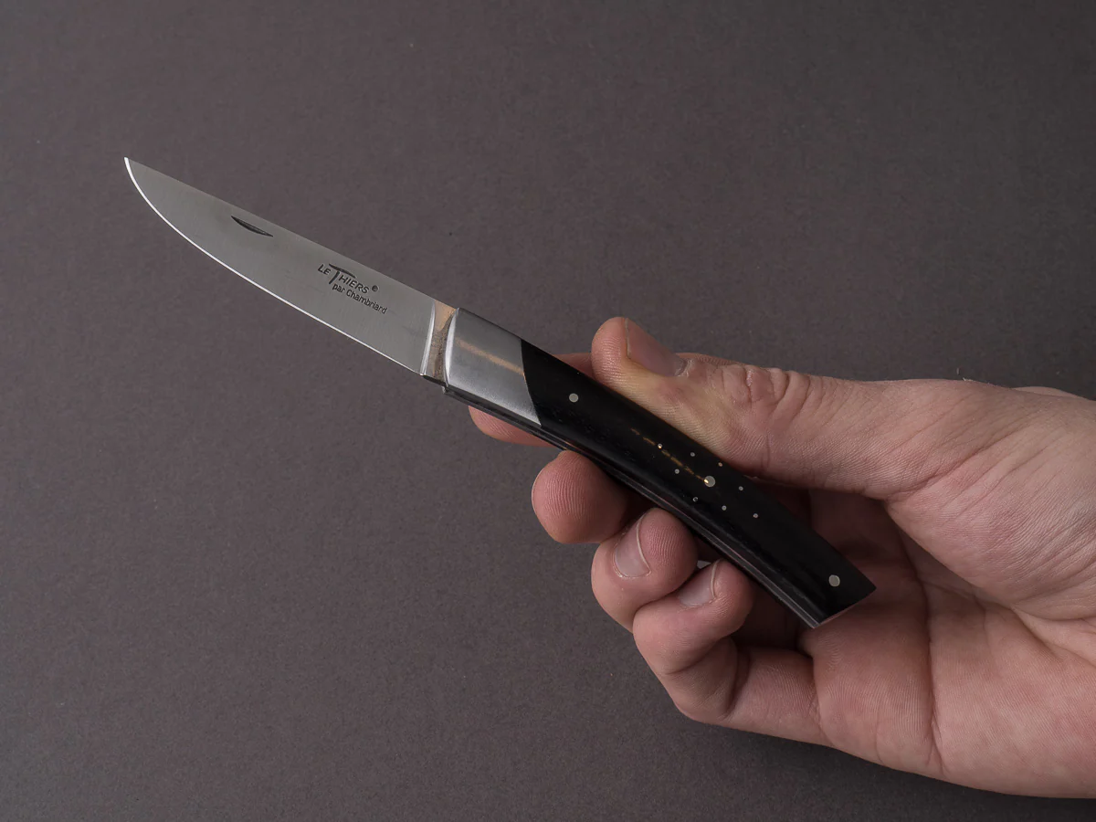 Coutellerie Chambriard - Folding Knife - Le Thiers "Compact" - Slip Joint - 70mm - Ebony Wood Handle - Image 8