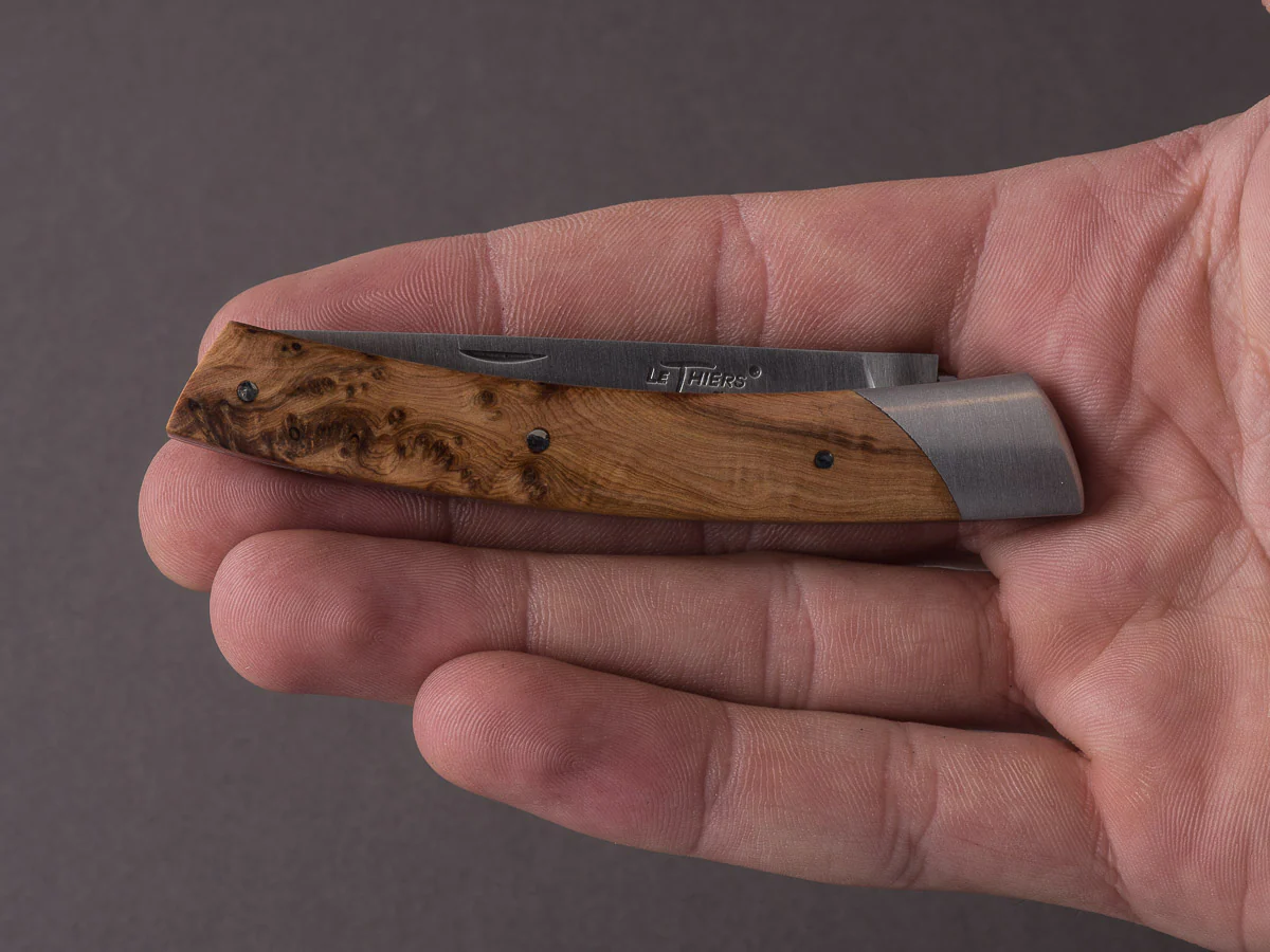 Coutellerie Chambriard - Folding Knife - Le Thiers "Compact" - Slip Joint - 70mm - Juniper Wood Handle - Image 4