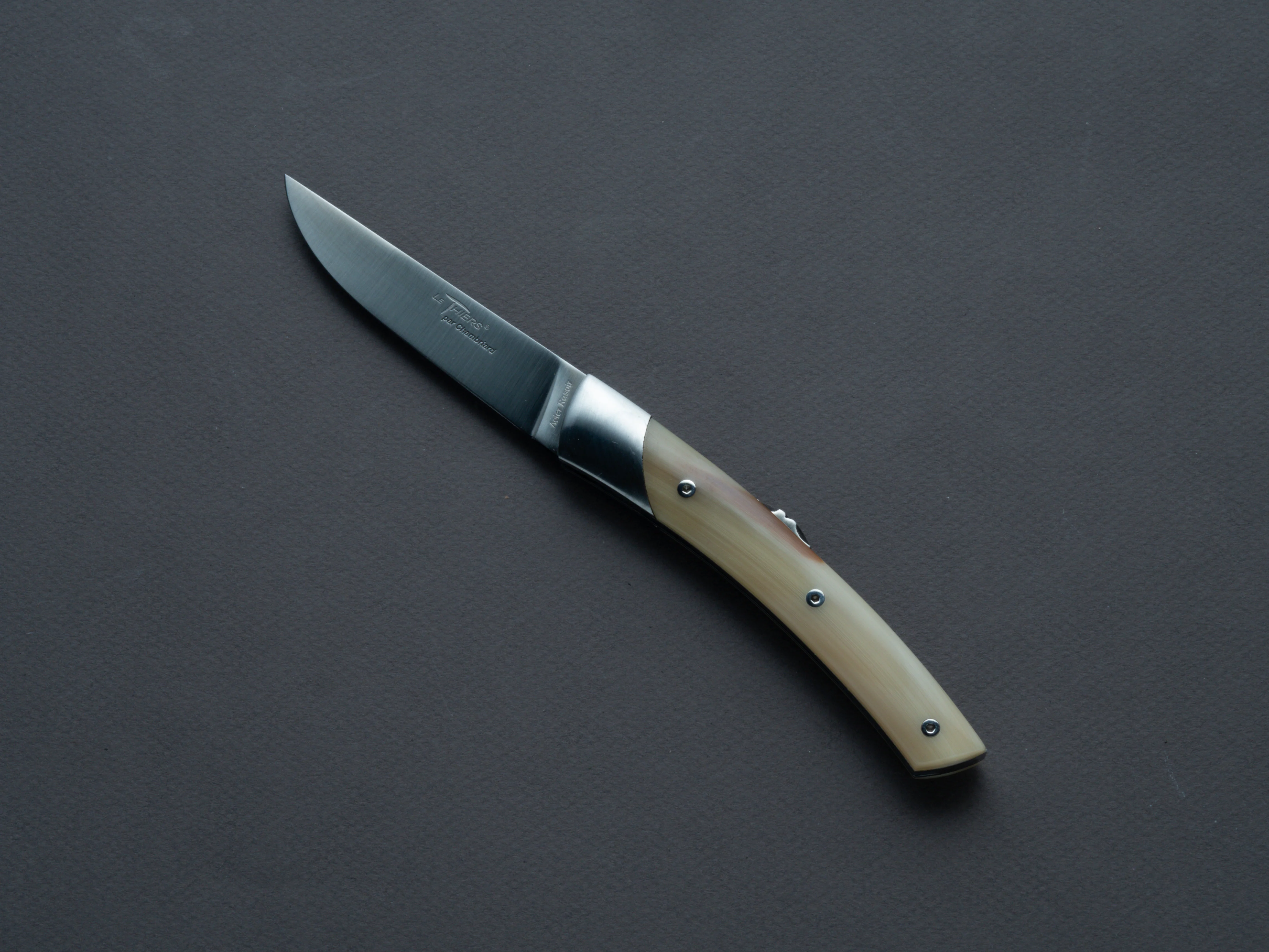 Coutellerie Chambriard - Folding Knife - Le Thiers "Mi-Jo" - Lock Back - 80mm - Cow Horn Handle