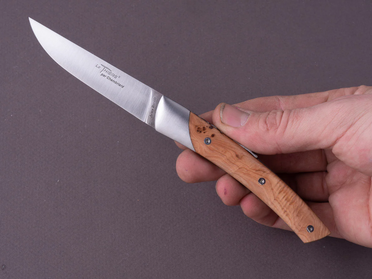 Coutellerie Chambriard - Folding Knife - Le Thiers "Mi-Jo" - Lock Back - 80mm - Juniper Handle - Image 4