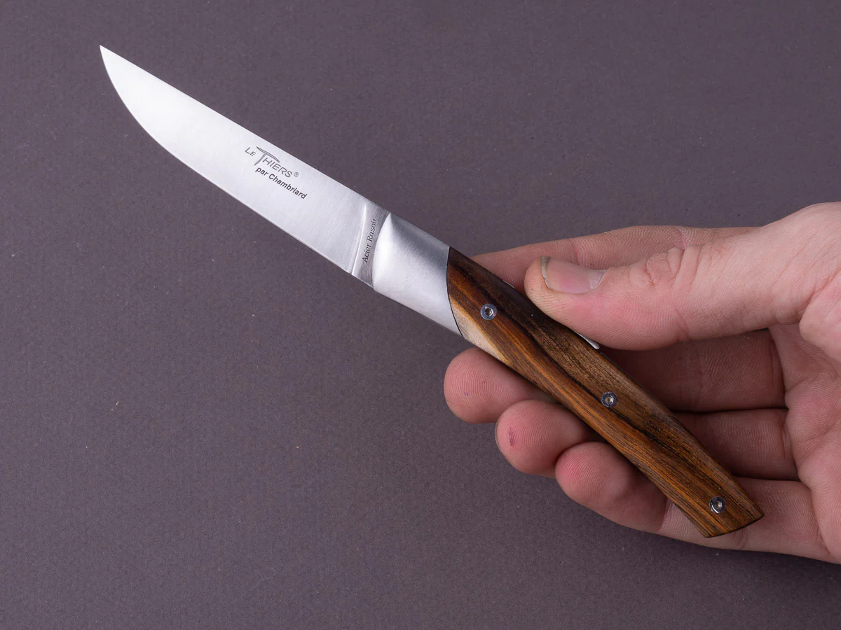Coutellerie Chambriard - Folding Knife - Le Thiers "Mi-Jo" - Lock Back - 80mm - Pistachio Wood Handle - Image 6