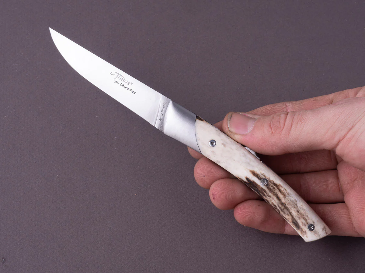 Coutellerie Chambriard - Folding Knife - Le Thiers "Mi-Jo" - Lock Back - 80mm - Stag Horn Handle - Image 4