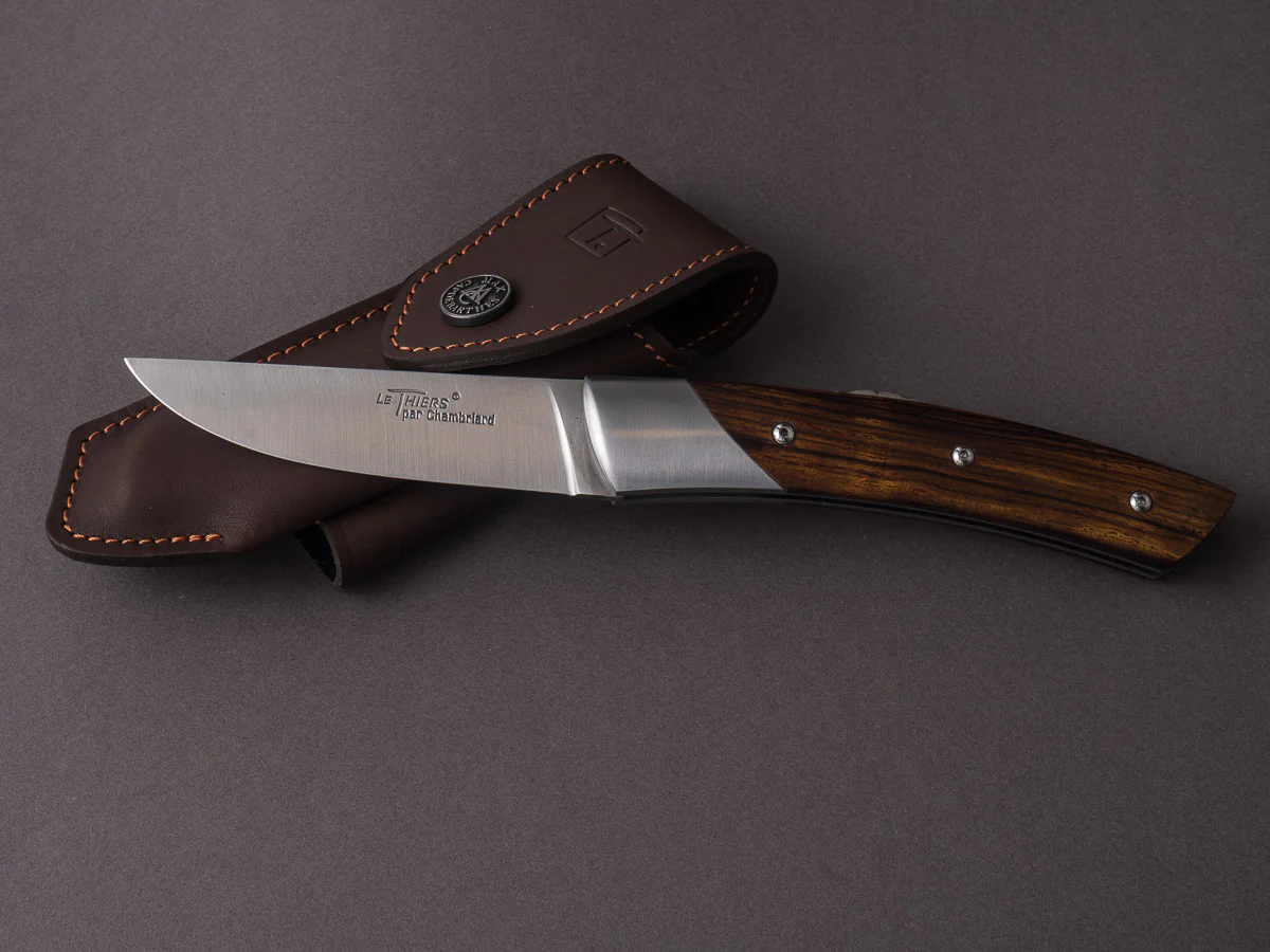 Coutellerie Chambriard - Le Thiers "Trappeur" - Folding Knife - Arizona Desert Ironwood Handle - Button Lock - Image 2