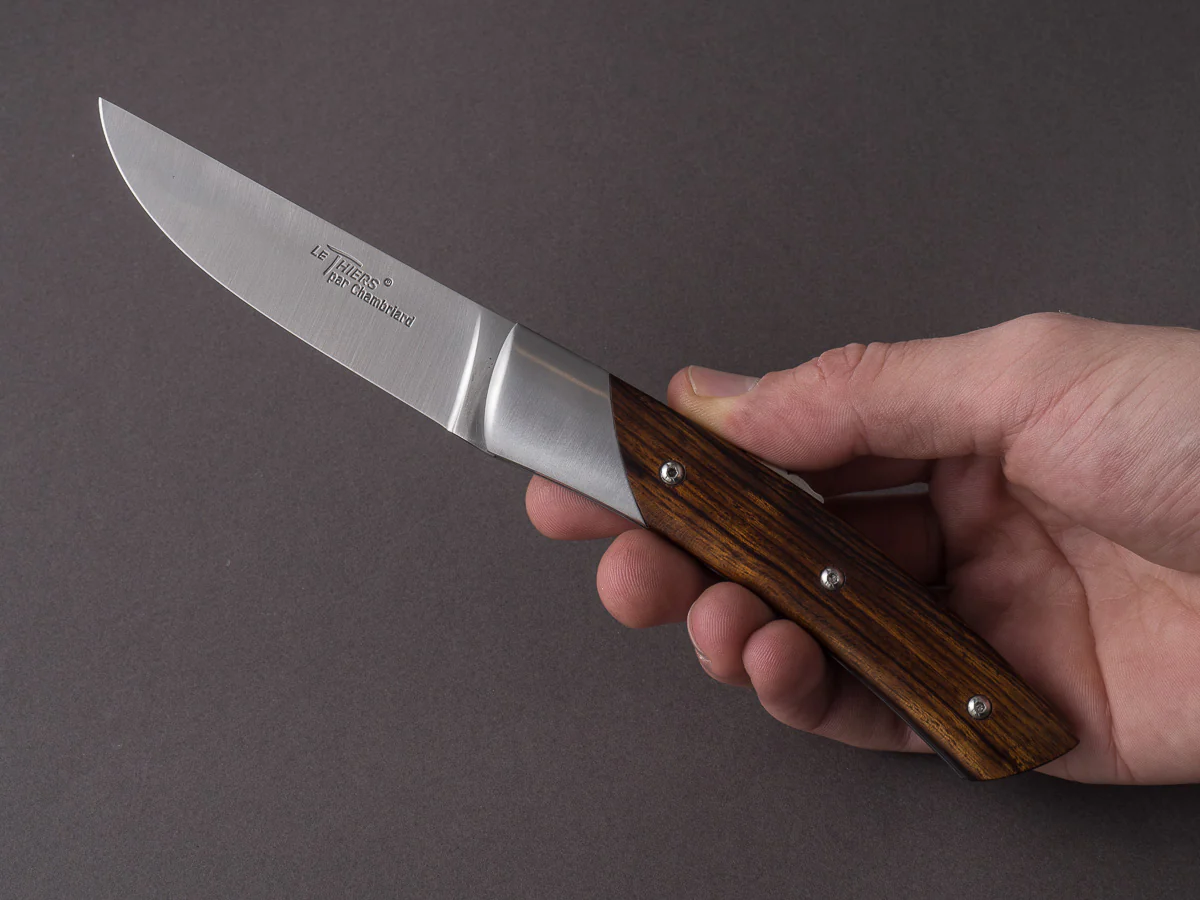 Coutellerie Chambriard - Le Thiers "Trappeur" - Folding Knife - Arizona Desert Ironwood Handle - Button Lock - Image 9