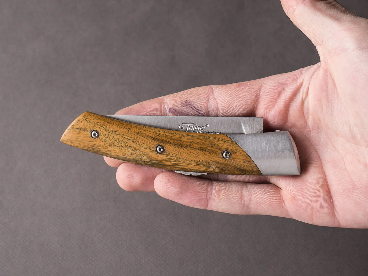 Coutellerie Chambriard - Le Thiers "Trappeur" - Folding Knife - Palo Santo Handle - Button Lock - Image 3
