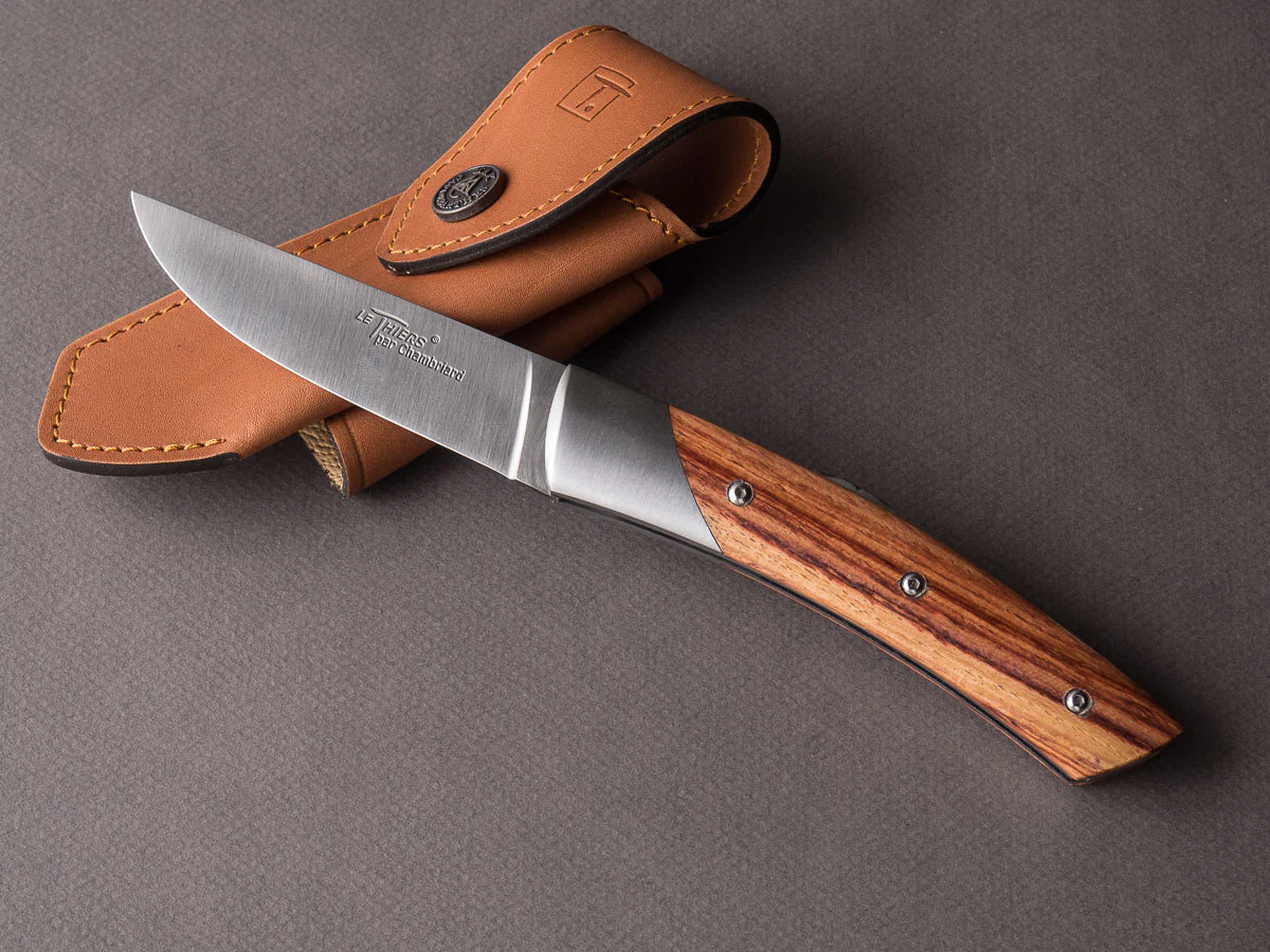 Coutellerie Chambriard - Le Thiers "Trappeur" - Folding Knife -Tulip Wood Handle - Button Lock